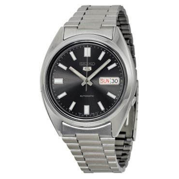 5 Automatic Black Dial Stainless Steel Men's Watch